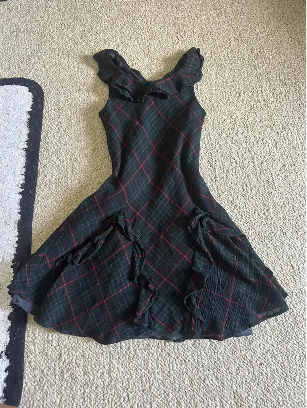 Ralph Lauren black/red plaid dress with ruffles